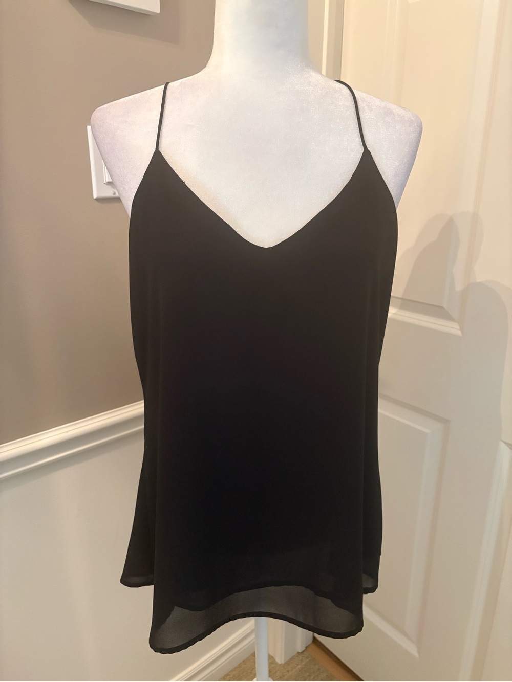 Elegant Black Spaghetti-Strap V-Neck Cami